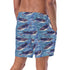 Blue Whale Shark Watercolor Recycled Swim Trunks UPF 50+